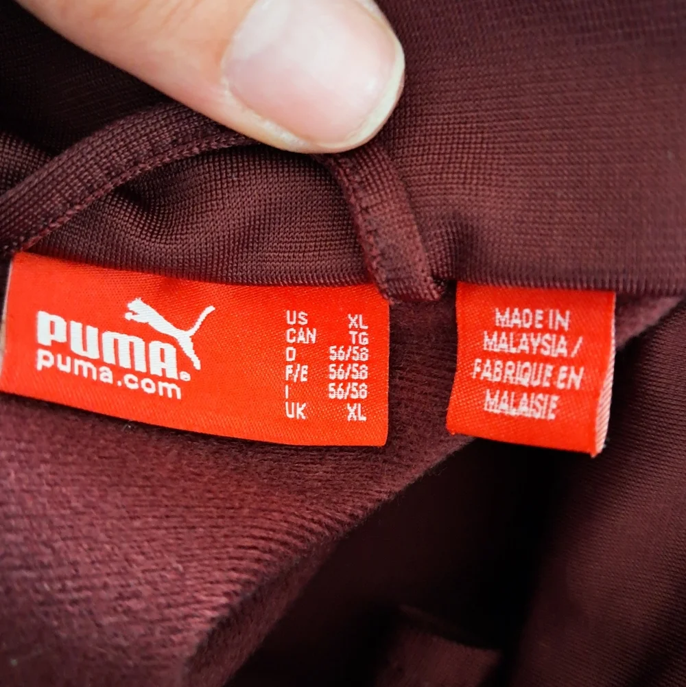 Puma TMC Nipsey Hussle T7 Full Zip Track Jacket Men’s Burgundy Gray Athleisure